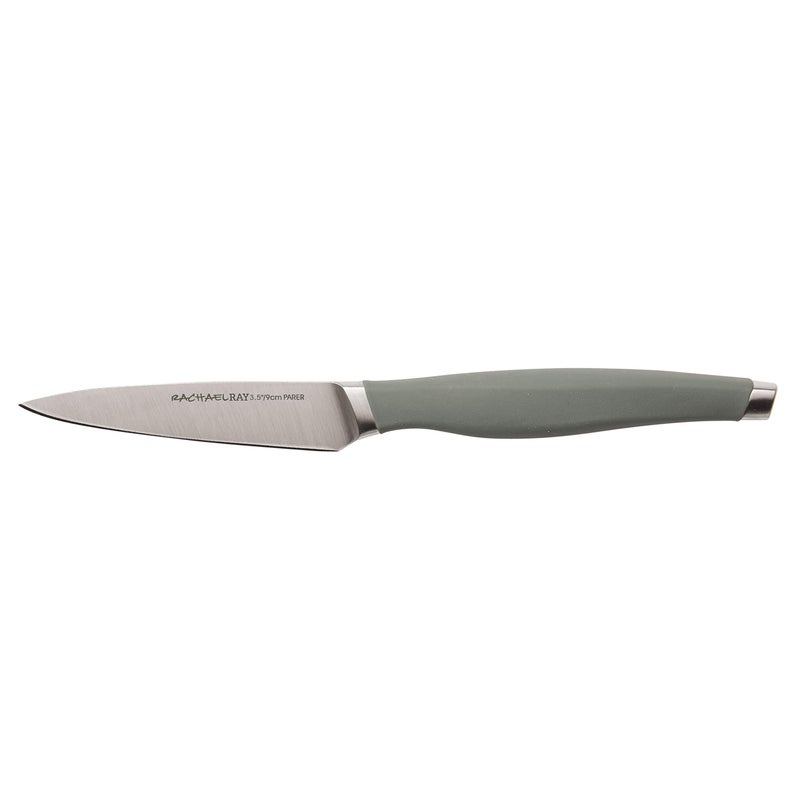 Rachael Ray Cutlery Japanese Stainless Steel Knives Set with Sheaths, 8-Inch Chef Knife, 5-Inch Santoku Knife, and 3.5-Inch Paring Knife, Gray - Image 3
